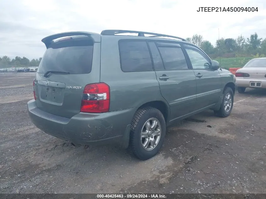 JTEEP21A450094004 2005 Toyota Highlander V6