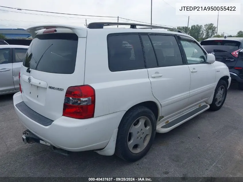 2005 Toyota Highlander Limited V6 VIN: JTEDP21A950055422 Lot: 40437637