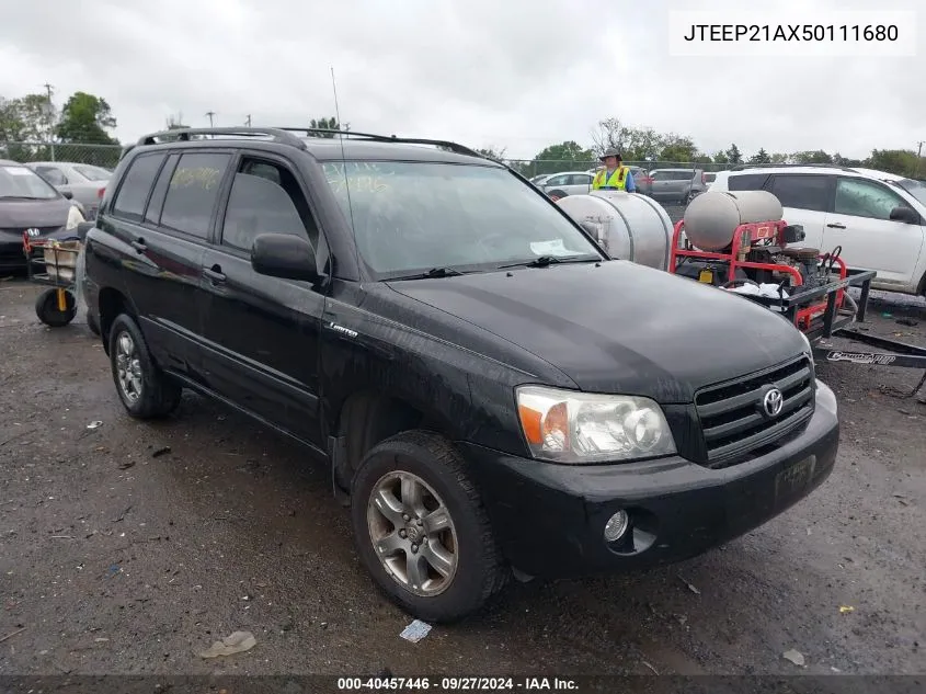 2005 Toyota Highlander V6 VIN: JTEEP21AX50111680 Lot: 40457446