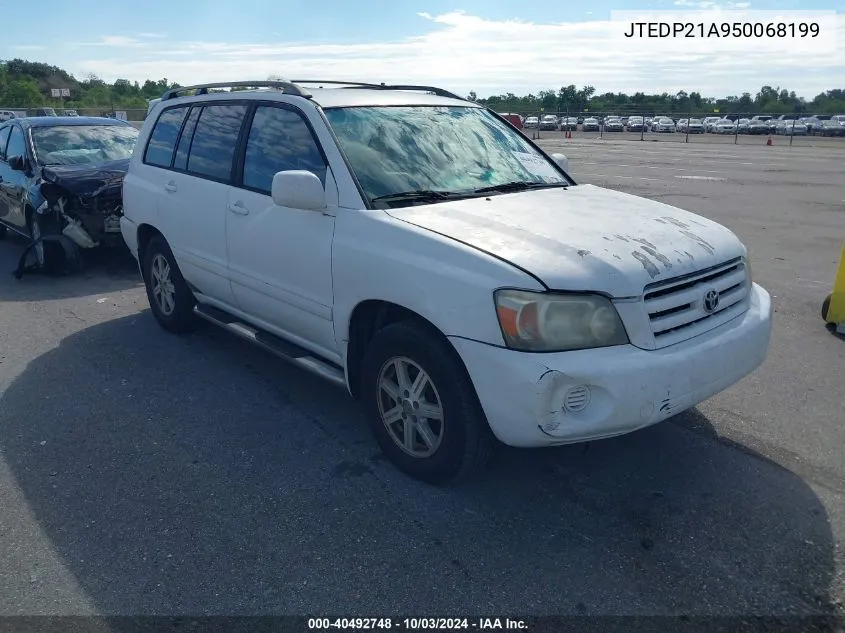 2005 Toyota Highlander V6 VIN: JTEDP21A950068199 Lot: 40492748