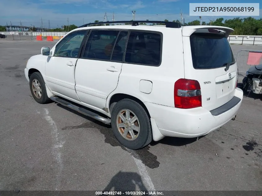 2005 Toyota Highlander V6 VIN: JTEDP21A950068199 Lot: 40492748