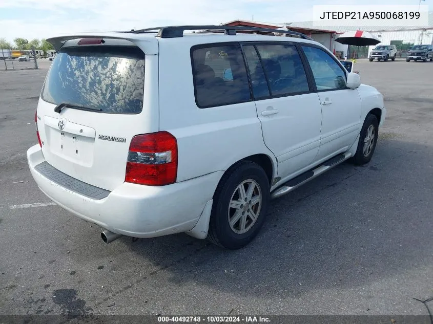 2005 Toyota Highlander V6 VIN: JTEDP21A950068199 Lot: 40492748