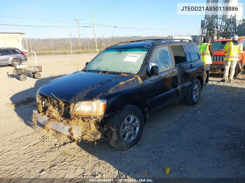 2005 Toyota Highlander VIN: JTEGD21A850118886 Lot: 40546581