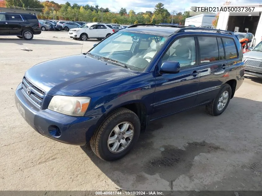 2005 Toyota Highlander VIN: JTEHD21A050037367 Lot: 40581744