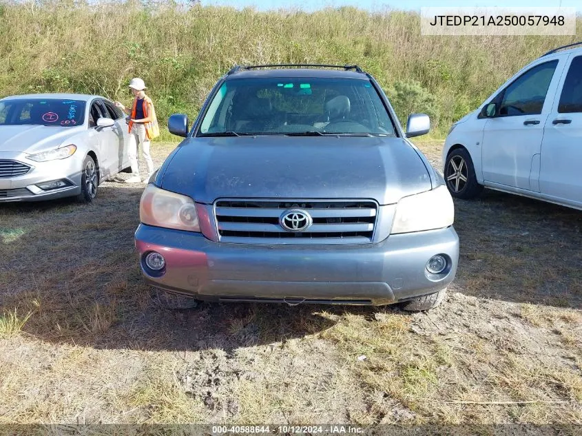 2005 Toyota Highlander Limited VIN: JTEDP21A250057948 Lot: 40588644