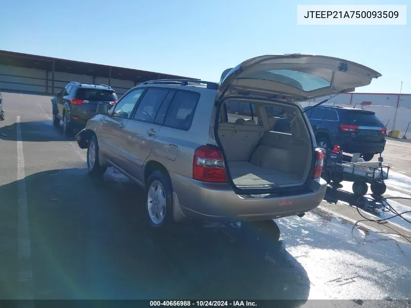 2005 Toyota Highlander Limited V6 VIN: JTEEP21A750093509 Lot: 40656988