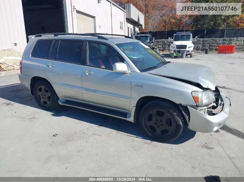 2005 Toyota Highlander Limited V6 VIN: JTEEP21A550107746 Lot: 40686805