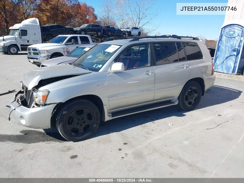 2005 Toyota Highlander Limited V6 VIN: JTEEP21A550107746 Lot: 40686805