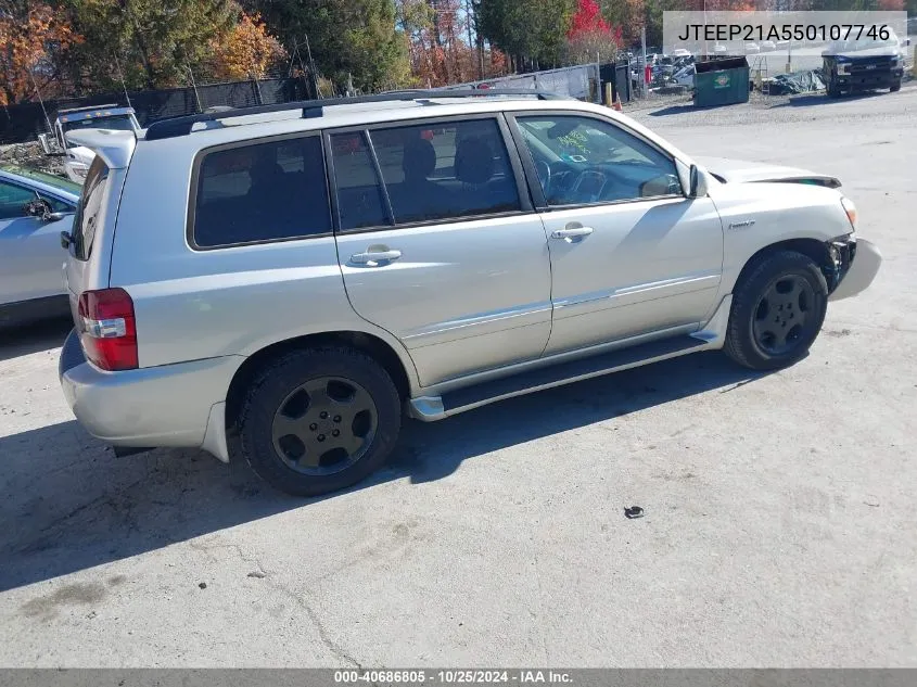 2005 Toyota Highlander Limited V6 VIN: JTEEP21A550107746 Lot: 40686805