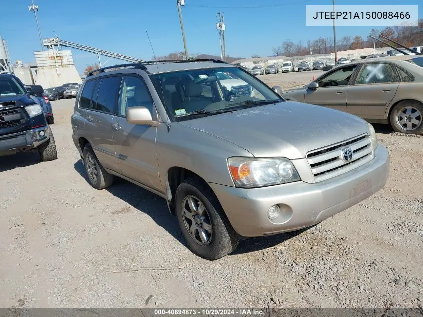 2005 Toyota Highlander V6 VIN: JTEEP21A150088466 Lot: 40694873