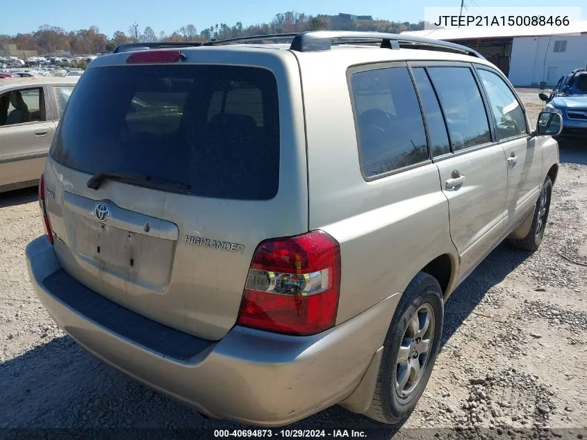 2005 Toyota Highlander V6 VIN: JTEEP21A150088466 Lot: 40694873