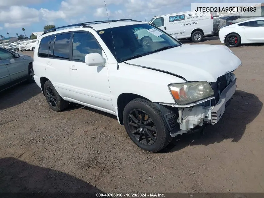 2005 Toyota Highlander VIN: JTEGD21A950116483 Lot: 40705016