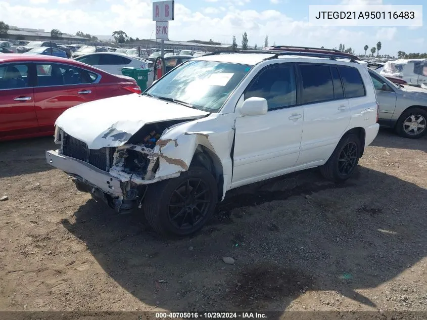 2005 Toyota Highlander VIN: JTEGD21A950116483 Lot: 40705016