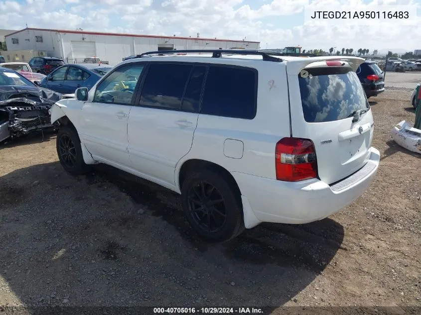 2005 Toyota Highlander VIN: JTEGD21A950116483 Lot: 40705016