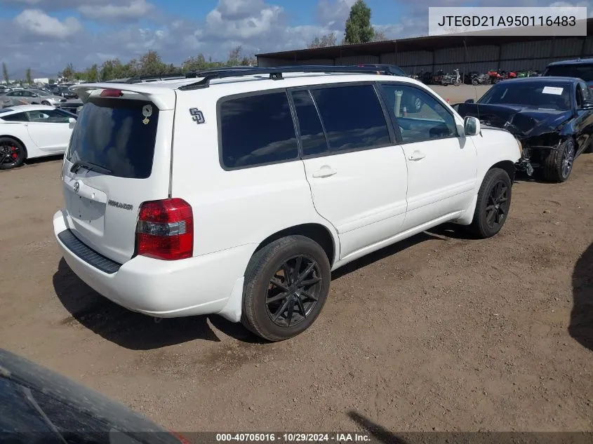 2005 Toyota Highlander VIN: JTEGD21A950116483 Lot: 40705016