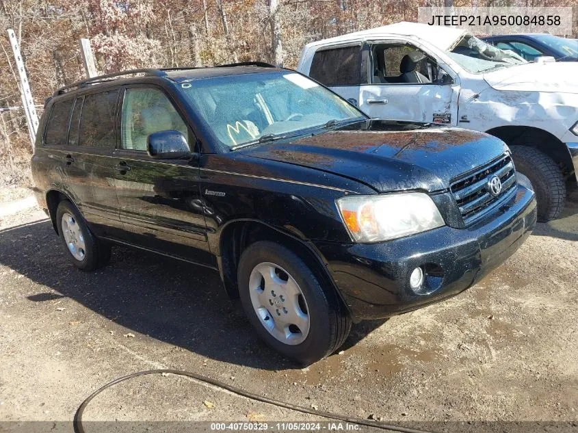 2005 Toyota Highlander Limited V6 VIN: JTEEP21A950084858 Lot: 40750329