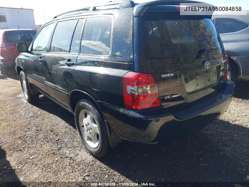 2005 Toyota Highlander Limited V6 VIN: JTEEP21A950084858 Lot: 40750329