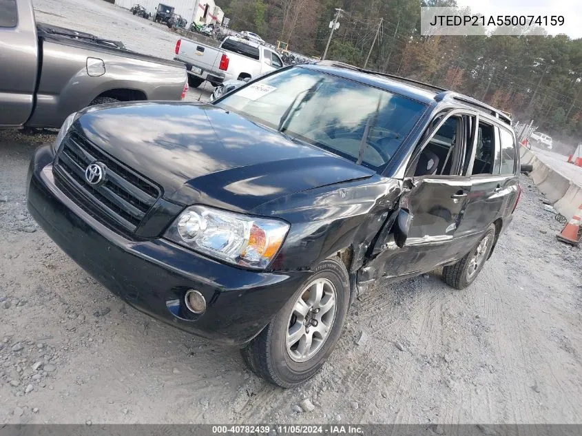 2005 Toyota Highlander V6 VIN: JTEDP21A550074159 Lot: 40782439