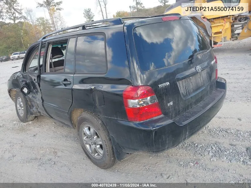 2005 Toyota Highlander V6 VIN: JTEDP21A550074159 Lot: 40782439