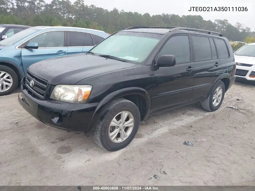 JTEGD21A350111036 2005 Toyota Highlander