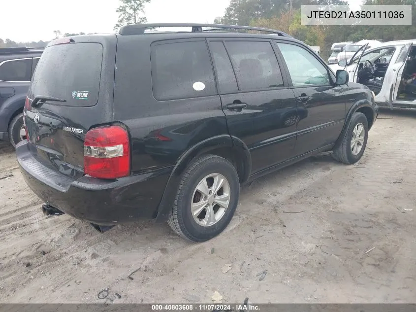 JTEGD21A350111036 2005 Toyota Highlander