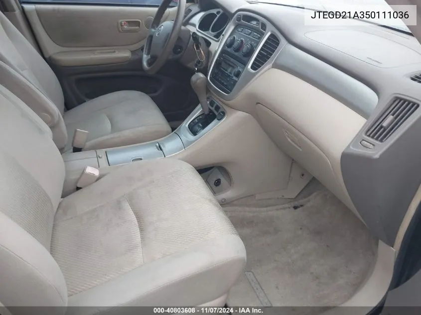 JTEGD21A350111036 2005 Toyota Highlander