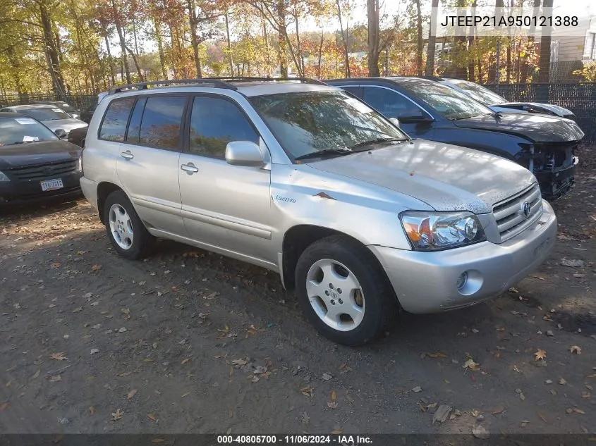 2005 Toyota Highlander Limited V6 VIN: JTEEP21A950121388 Lot: 40805700