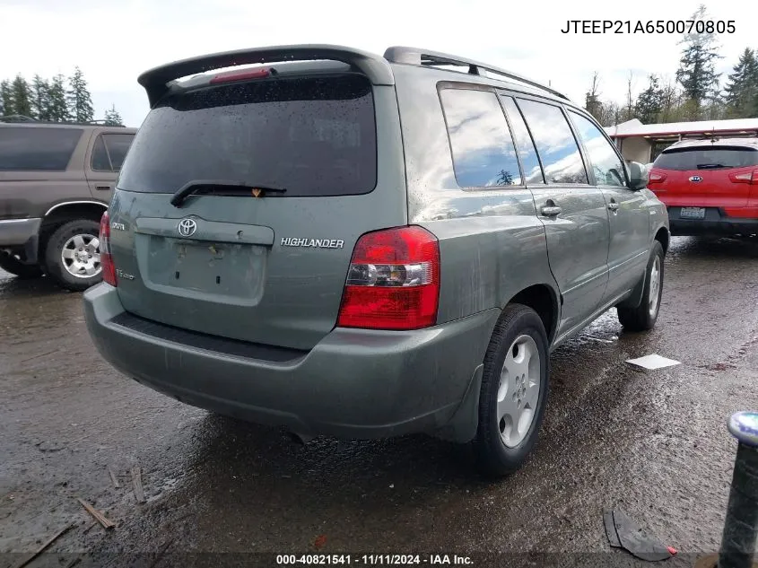 JTEEP21A650070805 2005 Toyota Highlander Limited