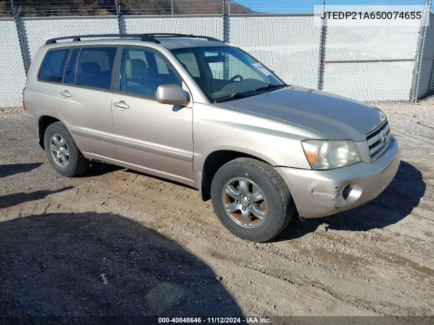 JTEDP21A650074655 2005 Toyota Highlander V6