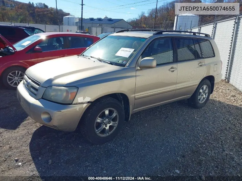 JTEDP21A650074655 2005 Toyota Highlander V6