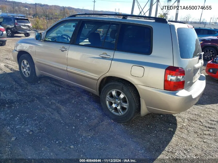 JTEDP21A650074655 2005 Toyota Highlander V6