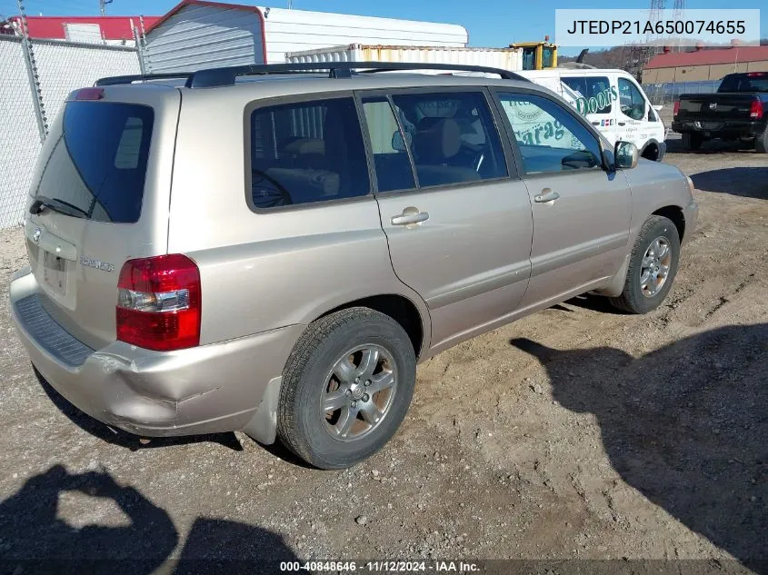 JTEDP21A650074655 2005 Toyota Highlander V6