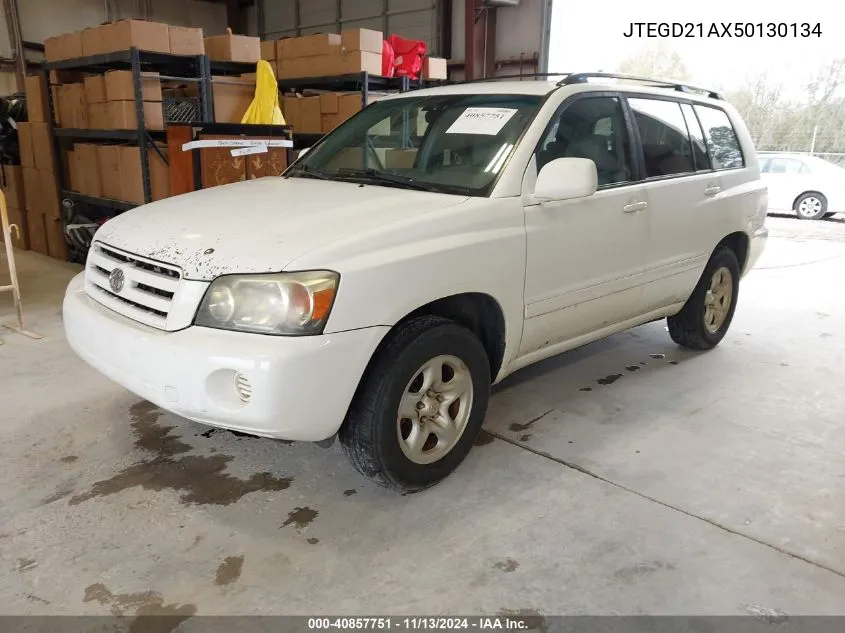 2005 Toyota Highlander VIN: JTEGD21AX50130134 Lot: 40857751