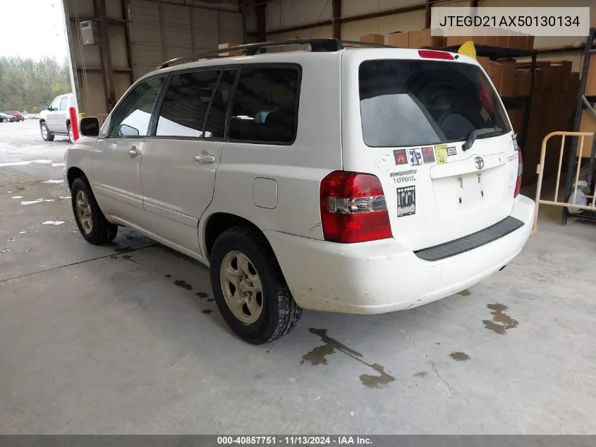 2005 Toyota Highlander VIN: JTEGD21AX50130134 Lot: 40857751