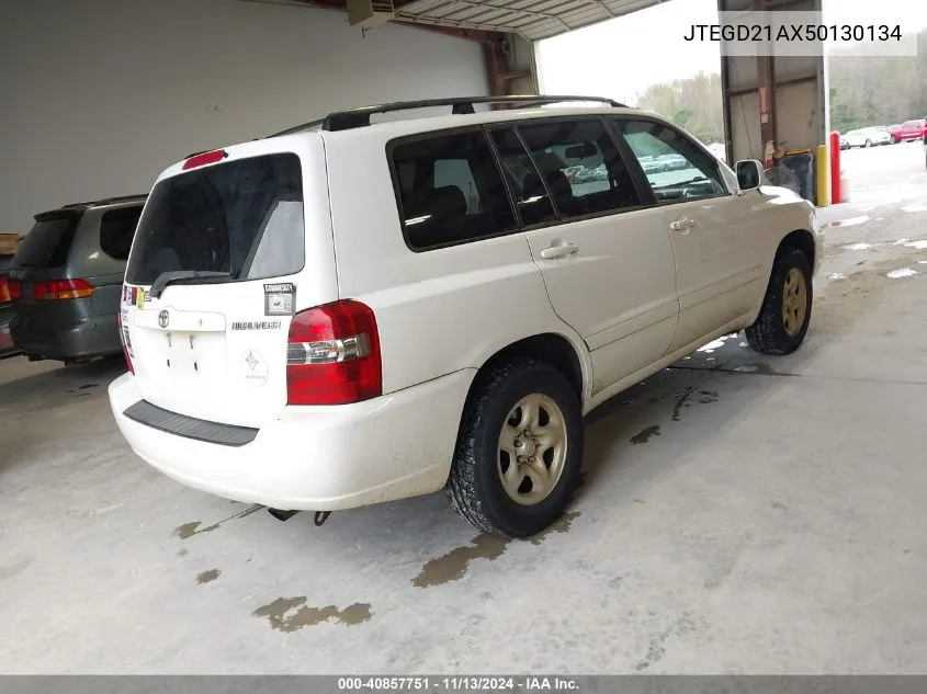 2005 Toyota Highlander VIN: JTEGD21AX50130134 Lot: 40857751