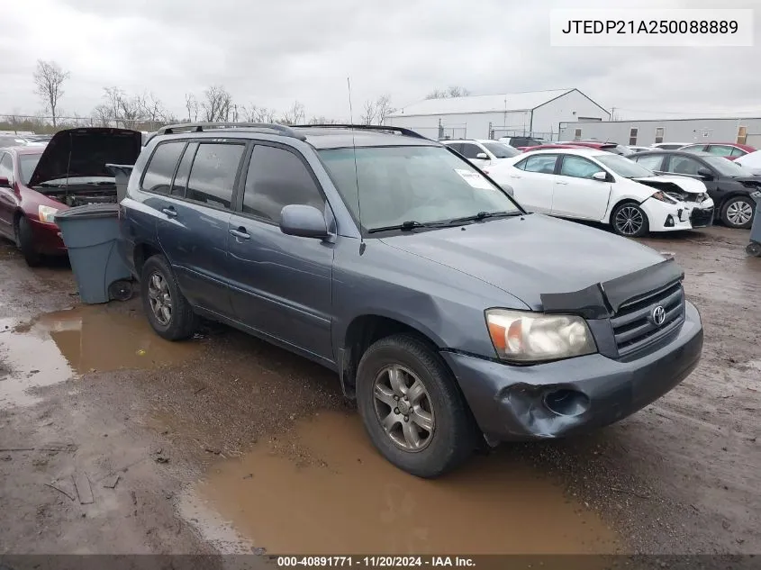 2005 Toyota Highlander V6 VIN: JTEDP21A250088889 Lot: 40891771