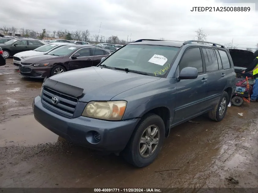 2005 Toyota Highlander V6 VIN: JTEDP21A250088889 Lot: 40891771