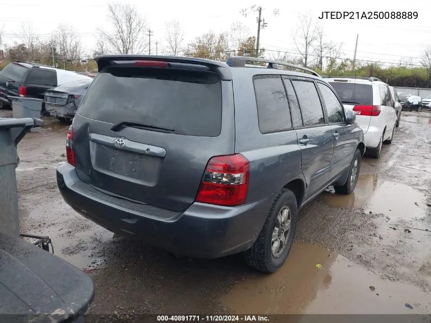 2005 Toyota Highlander V6 VIN: JTEDP21A250088889 Lot: 40891771