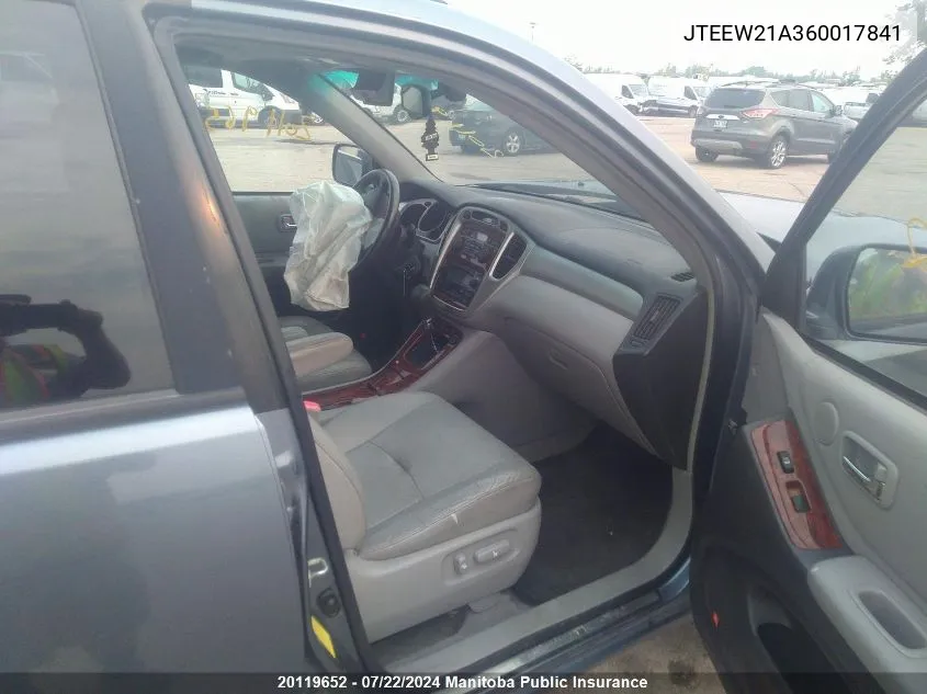 JTEEW21A360017841 2006 Toyota Highlander