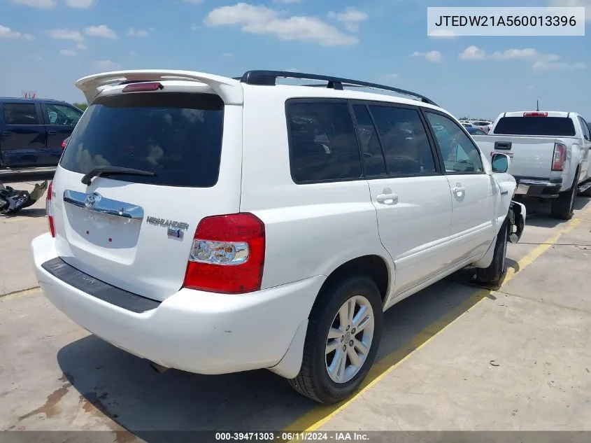 2006 Toyota Highlander Hybrid V6 VIN: JTEDW21A560013396 Lot: 39471303