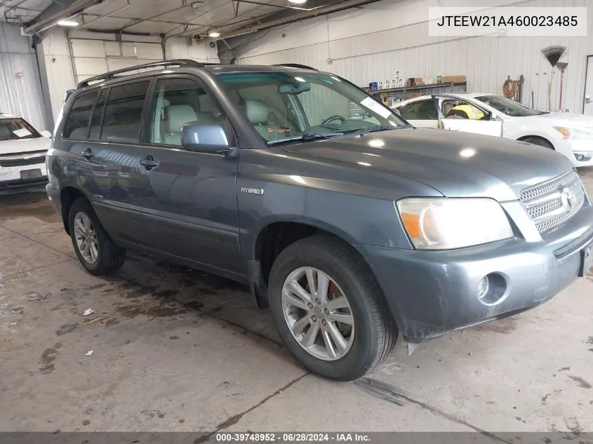 2006 Toyota Highlander Hybrid Limited V6 VIN: JTEEW21A460023485 Lot: 39748952