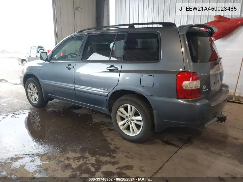 JTEEW21A460023485 2006 Toyota Highlander Hybrid Limited V6