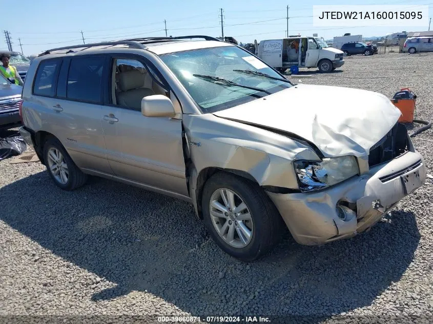 2006 Toyota Highlander Hybrid Limited V6 VIN: JTEDW21A160015095 Lot: 39860871