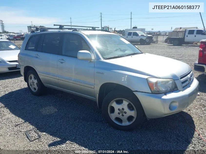 2006 Toyota Highlander Limited V6 VIN: JTEEP21A060158377 Lot: 39921642