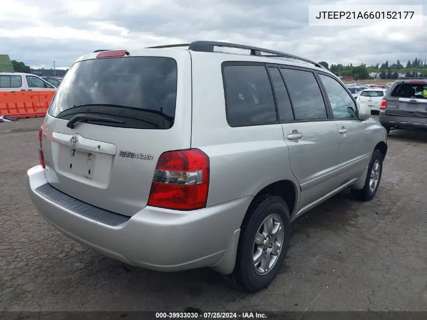 JTEEP21A660152177 2006 Toyota Highlander V6