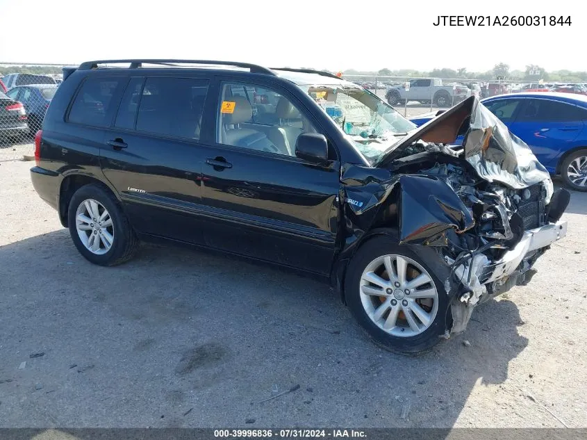 2006 Toyota Highlander Hybrid VIN: JTEEW21A260031844 Lot: 39996836