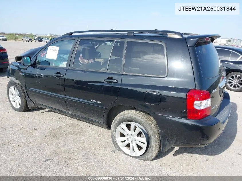 JTEEW21A260031844 2006 Toyota Highlander Hybrid