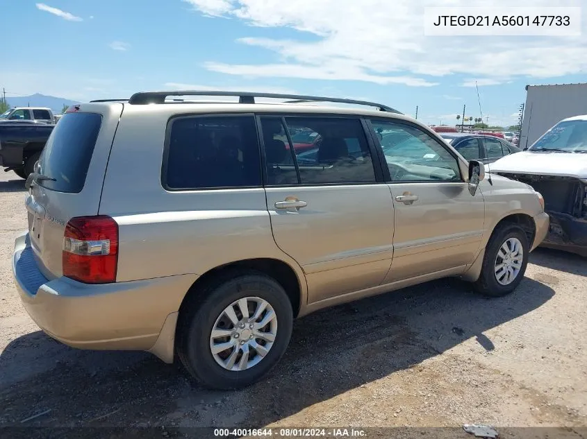 JTEGD21A560147733 2006 Toyota Highlander