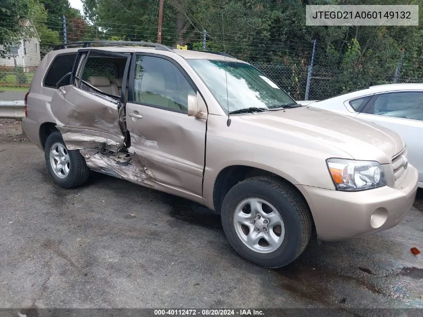 JTEGD21A060149132 2006 Toyota Highlander