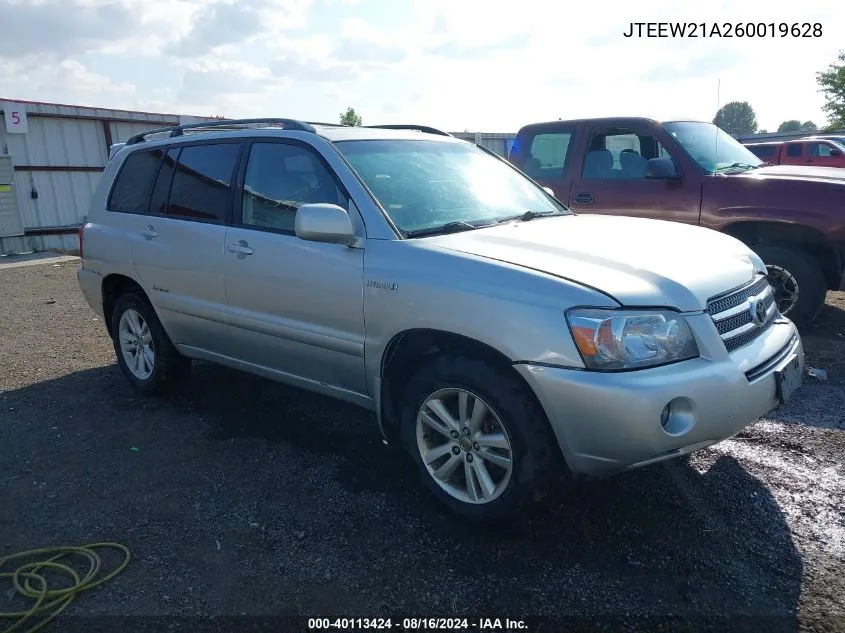 2006 Toyota Highlander Hybrid Limited V6 VIN: JTEEW21A260019628 Lot: 40113424